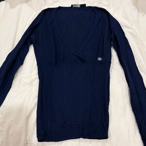 Express Deep Blue V-Neck Blouse